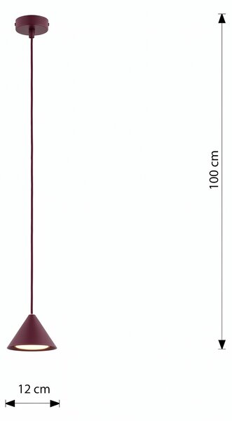 Závěsné svítidlo ELIT 1 – vínové, 1× GX53, šířka 12 cm