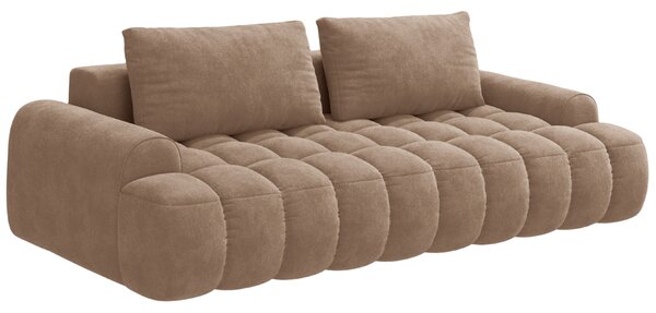 -25 % Dny MOMENTI– Cosmopolitan Design Tmavě béžová sametová rozkládací pohovka Linz 250 cm