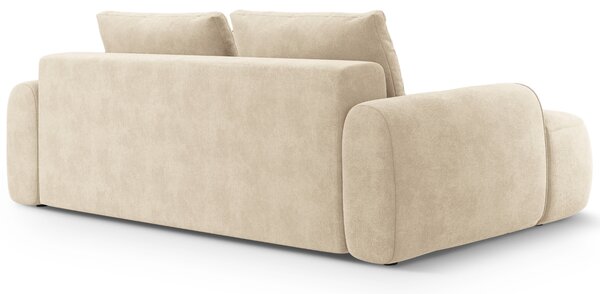 -25 % Dny MOMENTI– Cosmopolitan Design Světle béžová sametová rozkládací pohovka Linz 250 cm