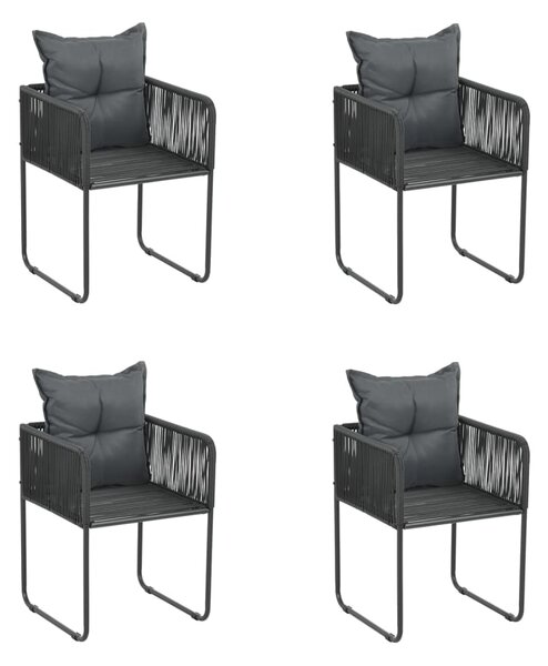 5dílný zahradní jídelní set černý 3156496
