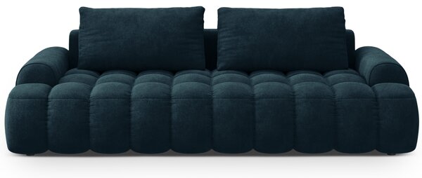-25 % Dny MOMENTI– Cosmopolitan Design Tmavě modrá sametová rozkládací pohovka Linz 250 cm