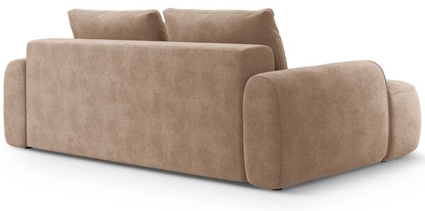 -25 % Dny MOMENTI– Cosmopolitan Design Tmavě béžová sametová rozkládací pohovka Linz 250 cm