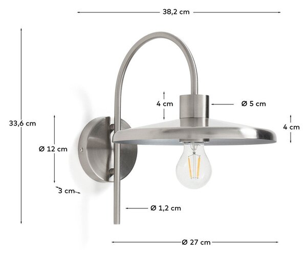 Nástěnné svítidlo ve stříbrné barvě ø 27 cm Nuvira – Kave Home