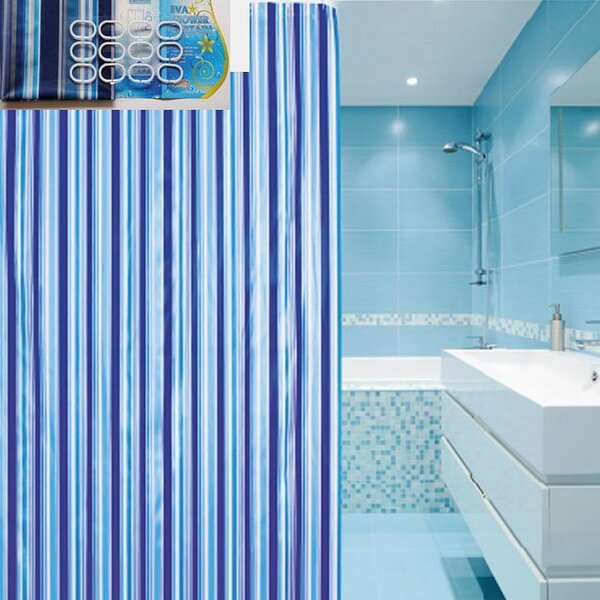 Aqualine sprchový závěs 180x180 cm modrá ZV011
