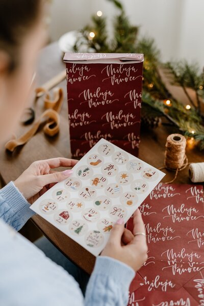Samolepky na adventní kalendář Vánoční myšky
