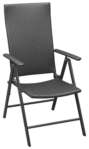 7dílný zahradní jídelní set černý polyratan 3156513