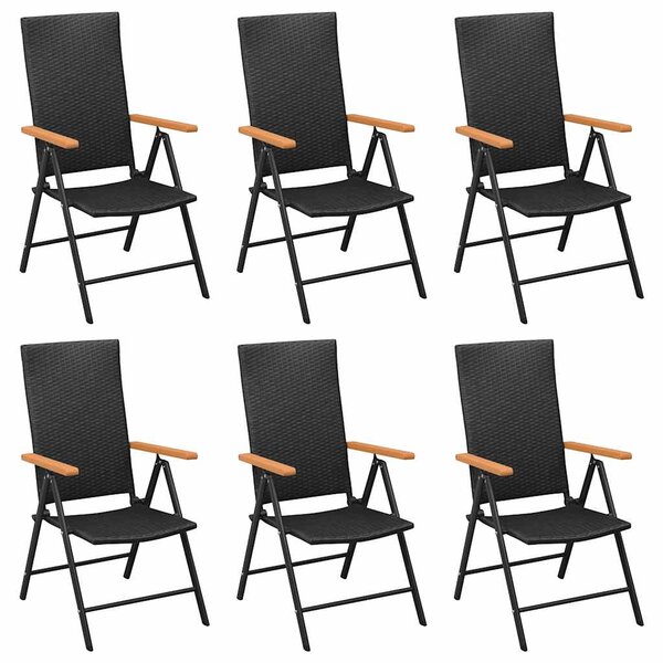 7dílný zahradní jídelní set černý a hnědý polyratan 3156521