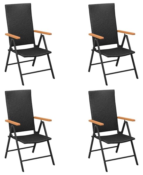 5dílný zahradní jídelní set černý a hnědý polyratan 3156520