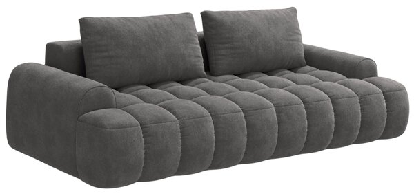 -25 % Dny MOMENTI– Cosmopolitan Design Šedá sametová rozkládací pohovka Linz 250 cm