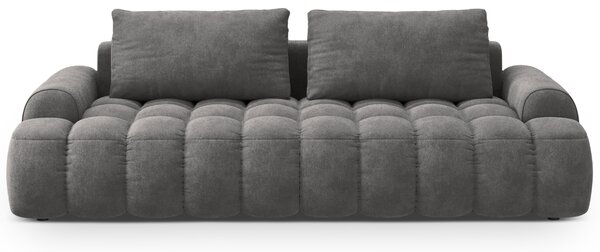 -25 % Dny MOMENTI– Cosmopolitan Design Šedá sametová rozkládací pohovka Linz 250 cm