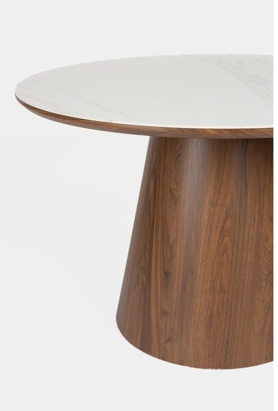 Kulatý jídelní stůl s deskou z kamene ø 115 cm Almira – White Label