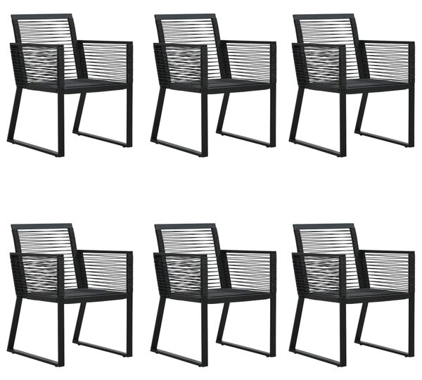 7dílný zahradní jídelní set černý PVC ratan 3156545