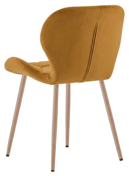 Jídelní židle MANGO VELVET, hořčicová