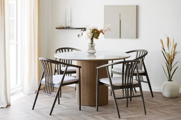 -25 % Dny MOMENTI– Nordic Living Bílý keramický jídelní stůl Athena 120 cm