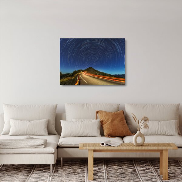 Skleněný obraz rotujících hvězd (70x50 cm)