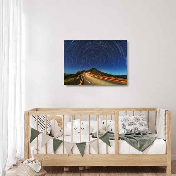 Skleněný obraz rotujících hvězd (70x50 cm)
