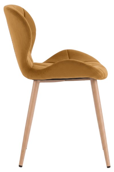 Jídelní židle MANGO VELVET, hořčicová