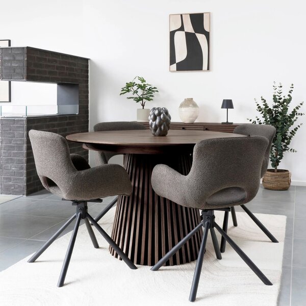 Nordic Living Hnědý rozkládací stůl Osaika 120/240 x 120 cm