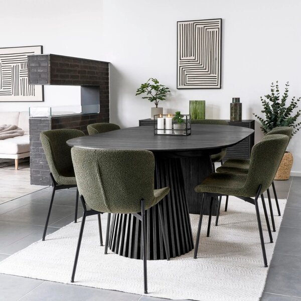 Nordic Living Černý rozkládací jídelní stůl Osaika 120/200 x 120 cm