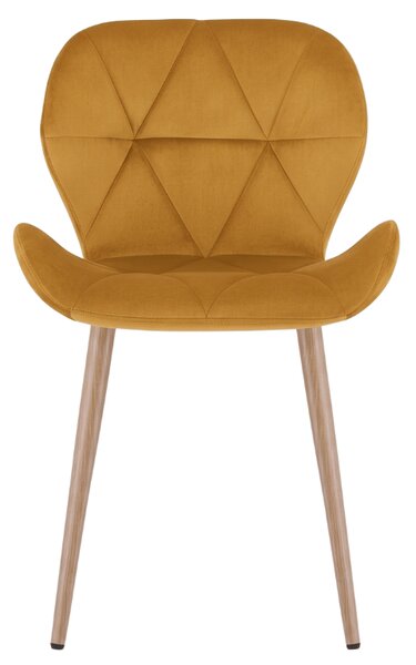 Jídelní židle MANGO VELVET, hořčicová