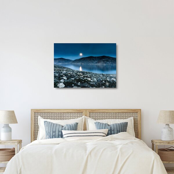 Skleněný obraz noční krajiny, Island (70x50 cm)