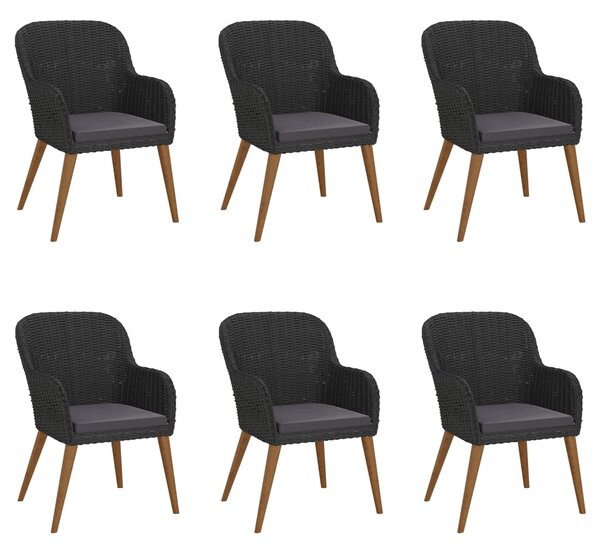 7dílný zahradní jídelní set s poduškami černý 3156719
