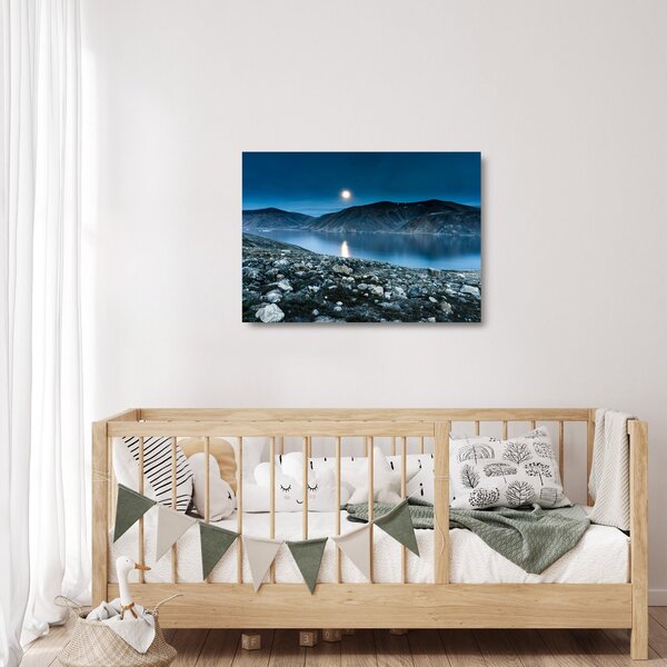 Skleněný obraz noční krajiny, Island (70x50 cm)