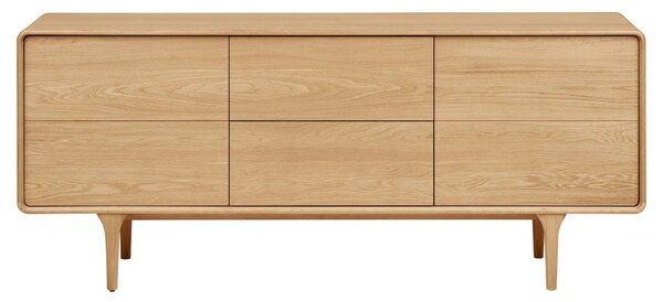 Nordic Living Dubová komoda Drew 180 x 45 cm