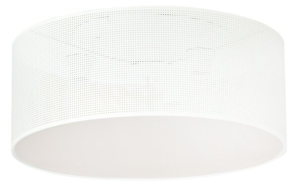Stropní svítidlo ASTON 3 – bílé, zlatá textilní stínidla, 3× E27, šířka 50 cm