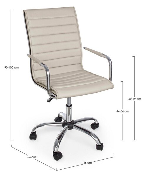 Taupe kancelářská židle z imitace kůže Perth – Yes Everyday