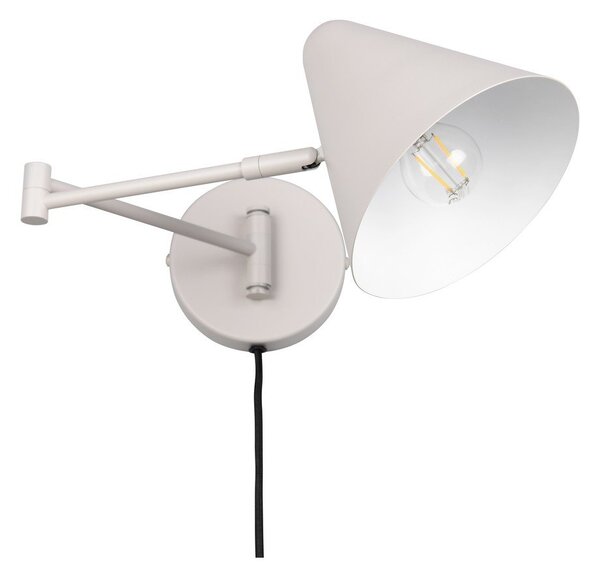 Slonovinové nástěnné svítidlo s ohybatelnou konstrukcí do zásuvky ø 15 cm Cosima – Trio