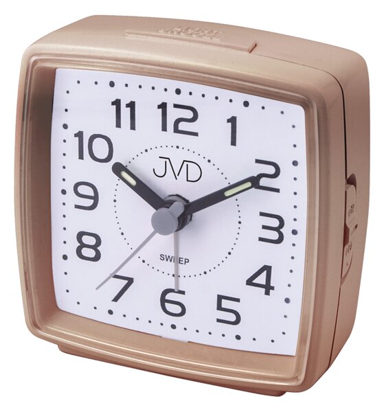 JVD Rose gold bateriový ručkový netikající tichý budík JVD SRP28.6