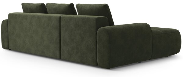 -25 % Dny MOMENTI– Cosmopolitan Design Zelená sametová rozkládací pohovka Linz 275 cm, levá