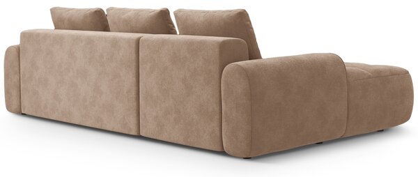 -25 % Dny MOMENTI– Cosmopolitan Design Tmavě béžová sametová rozkládací pohovka Linz 275 cm, levá