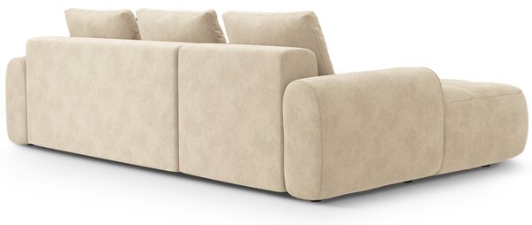 -25 % Dny MOMENTI– Cosmopolitan Design Světle béžová sametová rozkládací pohovka Linz 275 cm, levá
