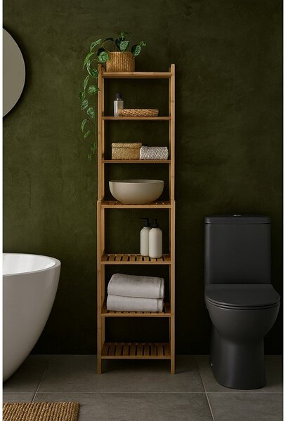 Bambusový koupelnový regál v přírodní barvě 40x154 cm Skaren – Bonami Essentials