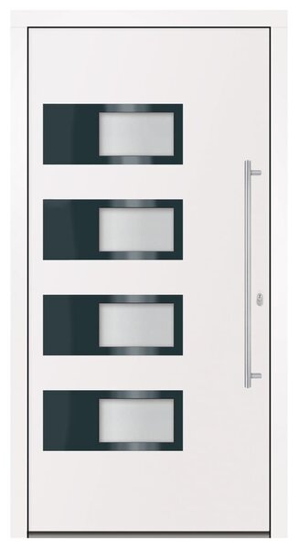 Vchodové dveře bílé 100 x 200 cm hliník a PVC 3157062