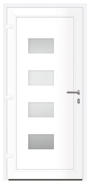 Vchodové dveře bílé 100 x 210 cm hliník a PVC 3157066