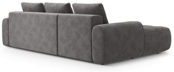 -25 % Dny MOMENTI– Cosmopolitan Design Šedá sametová rozkládací pohovka Linz 275 cm, levá