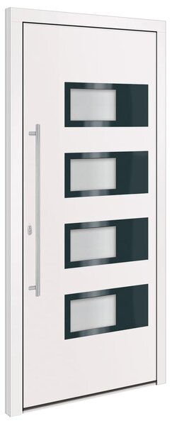 Vchodové dveře bílé 100 x 210 cm hliník a PVC 3157066