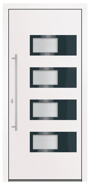 Vchodové dveře bílé 100 x 210 cm hliník a PVC 3157066