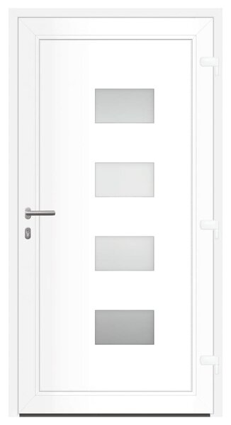 Vchodové dveře bílé 100 x 200 cm hliník a PVC 3157062