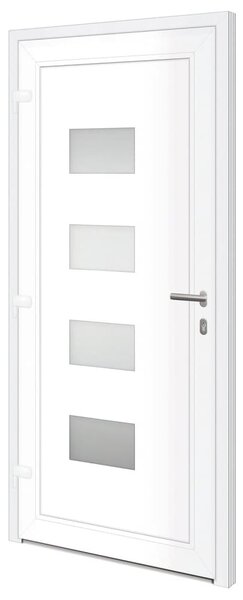 Vchodové dveře bílé 100 x 210 cm hliník a PVC 3157066
