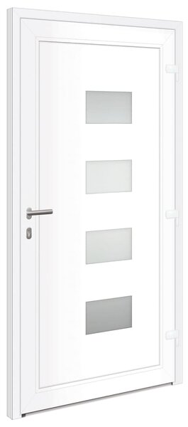 Vchodové dveře bílé 100 x 200 cm hliník a PVC 3157062