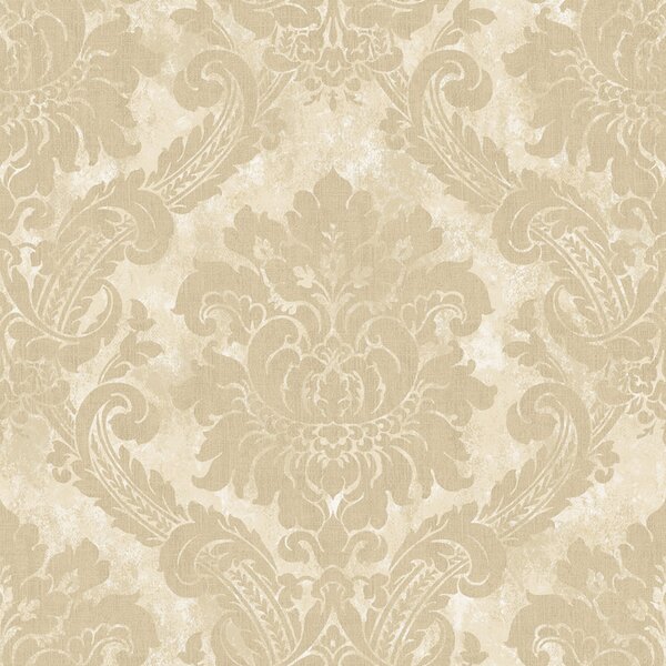 Vliesová tapeta na zeď, béžová, bílá, damaškový vzor, AU41002, Aurelia, Prestige Wallcoverings