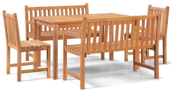 5dílný zahradní jídelní set masivní teakové dřevo 3157152
