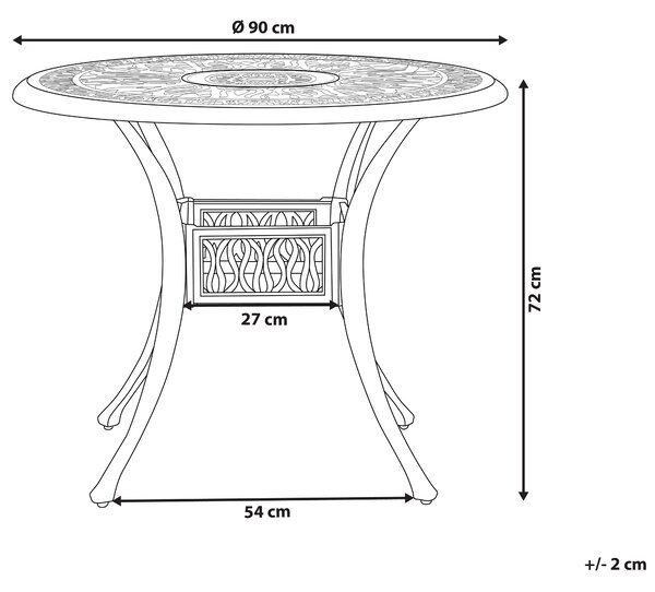 Bistro stolek ANCONA 90 cm 90 cm Kov Krémově bílá