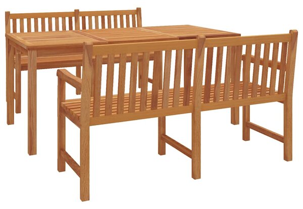 3dílný zahradní jídelní set masivní teakové dřevo 3157156
