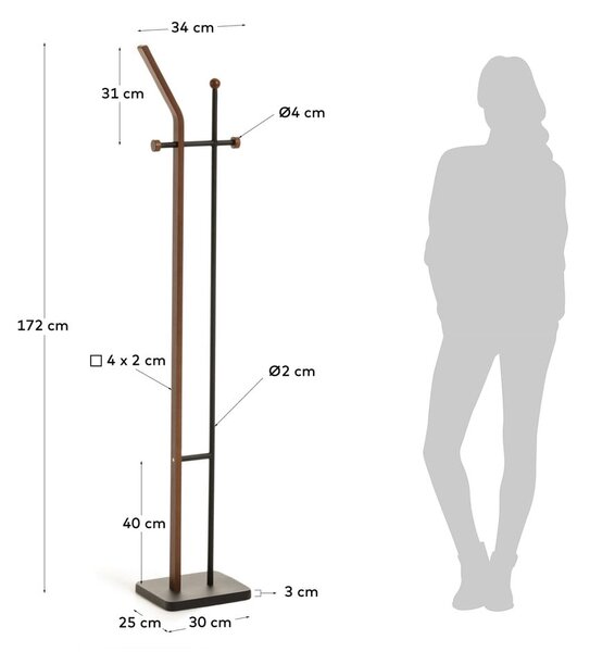 Věšák v ořechovém dekoru Kave Home Magali
