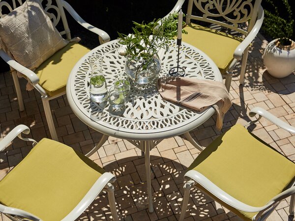 Bistro stolek ANCONA 90 cm 90 cm Kov Krémově bílá